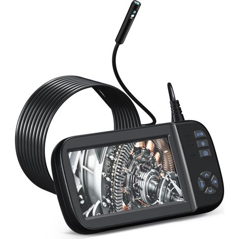 Endoskopkamera, Inspektionskamera, 4,5-Zoll-1080P-IPS-Bildschirmendoskop, Rohrendoskop, halbstarres und abnehmbares Kabel, wasserdichte Kamera mit 6 einstellbaren LEDs, 32G-TF-Karte