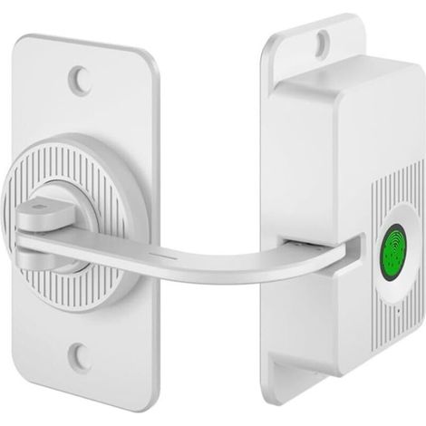 Verrou de tiroir, serrure intelligente à empreintes digitales pour armoire de réfrigérateur, verrou de sécurité enfant sans perçage, protection de sécurité domestique pour tiroirs (coin blanc) (1/4)