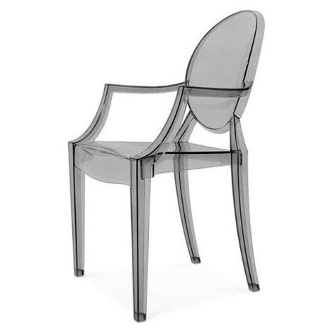 Chaises Empilables - GIOVANNI MARCHESI - Crystal Fumé - Polycarbonate - 4 Places - Design Contemporain (1/3)