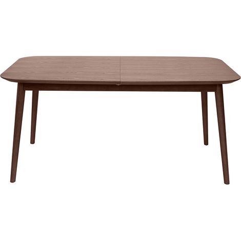 Tavolo allungabile allunghe integrate rettangolare in legno scuro noce L160-210 cm ANK