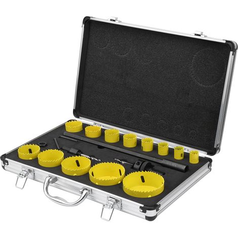 Kit de Scie Cloche Métal Bois HSS avec Clé Vis Foret Outil de Perçage Menuiserie (1/5)