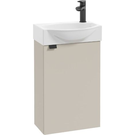 Waschtischunterschrank mit Waschbecken – 40 x 22 cm – Beige – Kompakt – Wandmontage