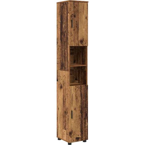 Gabinete de Baño con puerta Madera Vieja 30 x 35 x 192 cm vidaXL