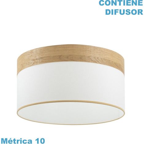 Cloe m10 Hängelampenschirm weiß/holz-weiß 50dx50dx22h inklusive Diffusor