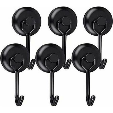 Crochet Aimanté Puissant Crochet Magnetique Frigo Noir Néodyme Pivotants Aimant Crochet Magnétique Crochets Aimantés Magnétiques pour Cuisine Torchon Tableau 6pc T-Audace
