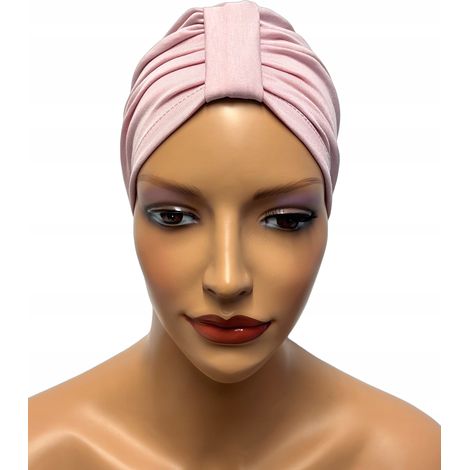 Turban pour femme Emma 143, chapeau en coton avec élasthanne, également adapté après une chimiothérapie. (1/5)