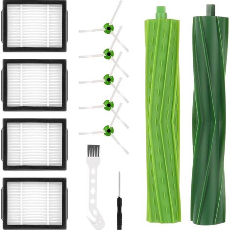 Pices de rechange pour brosses srie Aspirateur i7 i7+ i3 i3+ i4 j7 E5 E6 E7 1 Paire de Brosses en caoutchouc, 4 Filtres, 5 brosses latraleskits de remplacement (1/5)