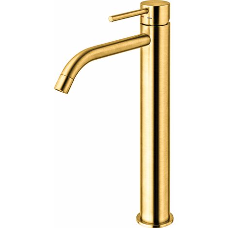 Honiggold gebürstete Waschtischarmatur mit verlängertem Auslauf Serie Paffoni Light LIG081HGSP Messing - Honey Gold Spazzolato (1/2)