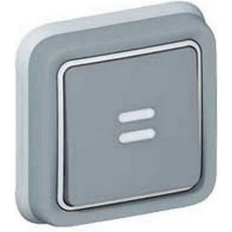 Legrand 069821 - NO + NC Prog Plexo push button complete gray recessed - 10A