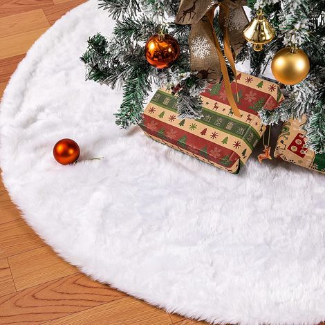MINKUROW 78 Centimetri Copertura Dell'albero Di Natale Peluche Bianca Copertura Dell'albero Di Natale Rotonda Albero Di Natale Zerbino Ornamenti Per L'albero Di Natale Decorazione Per Il Natale (1/5)
