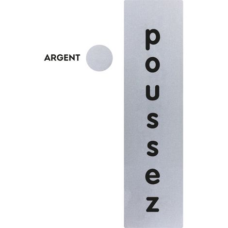 Plaque de porte Poussez vertical - Classique argent 170x45mm - 4035086