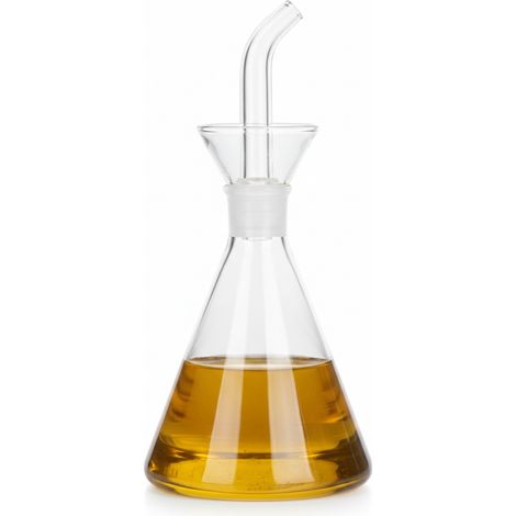 Ölflasche aus Orbegozo-Glas.  Fassungsvermögen 250ml.  Abnehmbares Mundstück.  Tropffreies Design.