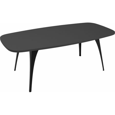Mesa de centro Oswego 125, Negro, 45x60x120cm, Diámetro: 0, Aglomerado laminado, Angular (1/3)