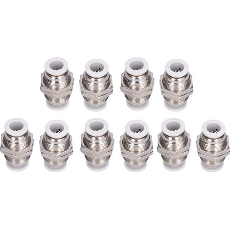 Raccord pneumatique PM8 en acier inoxydable, connecteur rapide métallique pour tube trachéal (1/5)