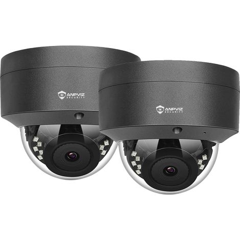 Cámara domo IP, resolución de 4 MP, diseño resistente a la intemperie, 2 unidades de 5 MP, color gris, 2,8 mm f (1/2)