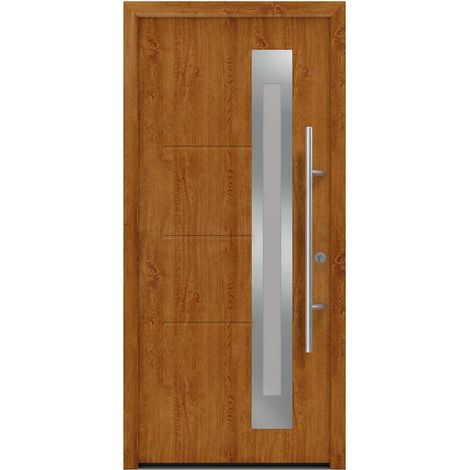 Hörmann Ecostar Haustür "ISOPRO Secur IPS 780S", golden oak, 110 x 210 cm (B x H), DIN Rechts