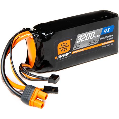 9.9V 3200mAh 3S 15C Smart LiFe ECU Battery: Universal Receiver IC3