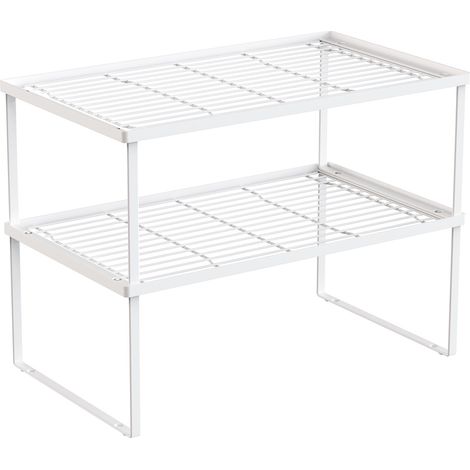 Métal Étagères de rangement de cuisine empilables Blanc (1/5)