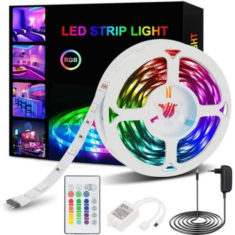 Ruban LED 5m - Aogled - RGB - Télécommande 24 touches - Multicolore - Contemporain (1/5)
