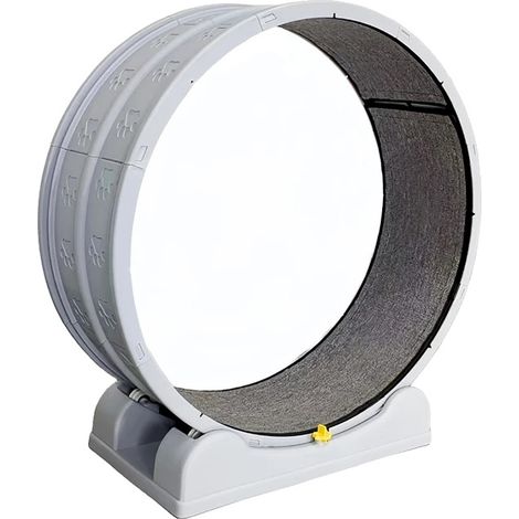 Rueda de ejercicio para gatos, funcionamiento silencioso, freno seguro, color gris. (1/2)