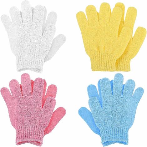 4Pack Gants exfoliants double face pour la douche, le spa et le massage (1/5)