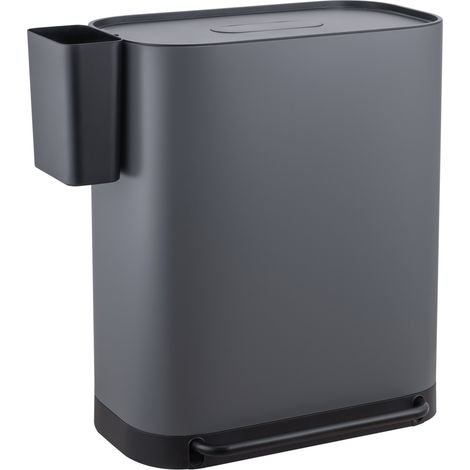 SVITA MLT2X30 Mülleimer Treteimer 60l 2 Fächer mit Deckel Grau