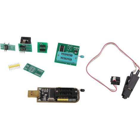 Clip de Test SOP8, Programmeur USB, Puce de Flash des Séries 24 et 25, Programmateur Fiable Série CH341A 24-25, Carte Stable et Pratique pour Mémoire TV LCD, Ordinateur Portable, (1/5)