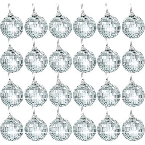 Photography Decor La Boule Disco Orne des Boules de Miroir ArgentéEs pour la DéCoration de FêTe de Mariage D'Arbre de NoëL (1/4)