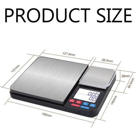 1 Balance de cuisine, double plateforme, capacité 22 lb, précision 0,01 oz, acier inoxydable, usage culinaire (1/5)