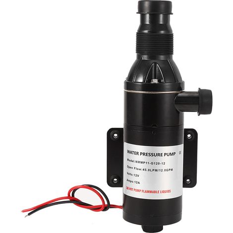 Pompe à eaux usées 12 V 45 l/min 12 gal/min, auto-amorçante et silencieuse, pour bateaux, camping-cars, toilettes et agriculture. (1/5)