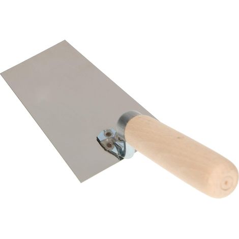 Kotarbau Truelle trapézoïdale en acier inoxydable 130 mm x 63 mm avec manche en bois - Indispensable pour les travaux de maçonnerie (1/5)