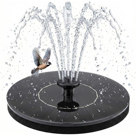 Fontana solare, pompa d'acqua solare galleggiante, adatta per abbeveratoi per uccelli  Per giardini, laghetti, patii, decorazioni per esterni - 16 cm (1/5)