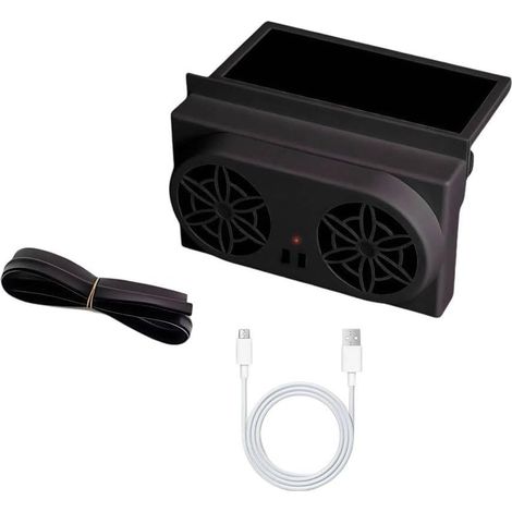 Ventilateur de fenêtre voiture à double puissance solaire et USB (1/5)