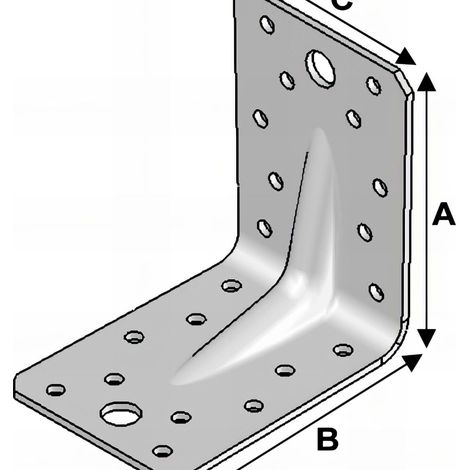 Equerre INOX avec renforts (H x L x l x ép) 90 x 90 x 65 x 2,5 mm - AL-ER09090629 - Alsafix