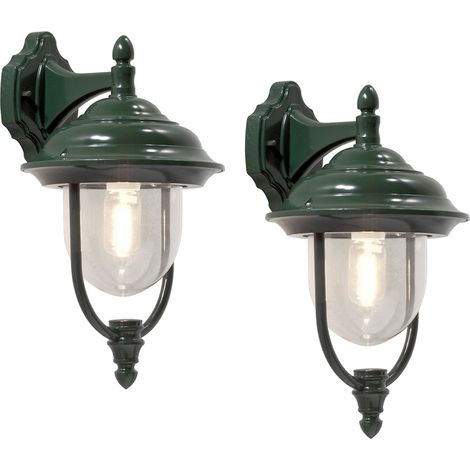 2er-Set hängende Wandleuchten PARMA, Aluminium grün, E27, IP43 (1/5)