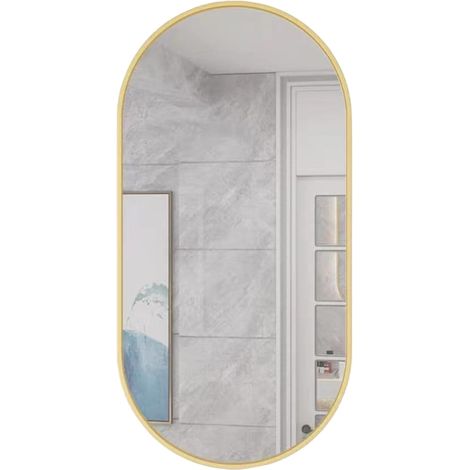 Miroir - Leobert - Ovale Cadre Doré - 80 X 40 Cm