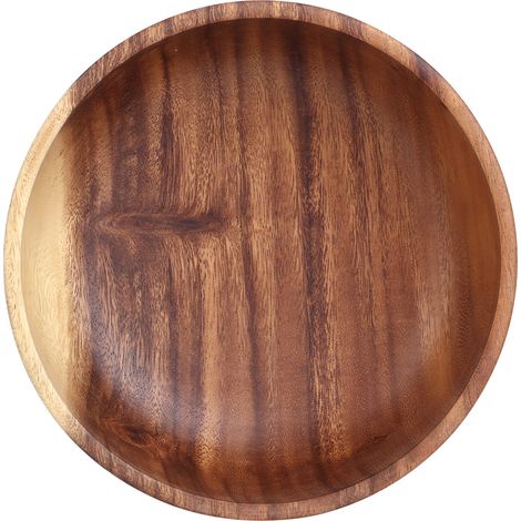 Saladier en bois écologique 22 x 7,5 cm, récipient pour fruits et légumes, vaisselle de cuisine (1/5)