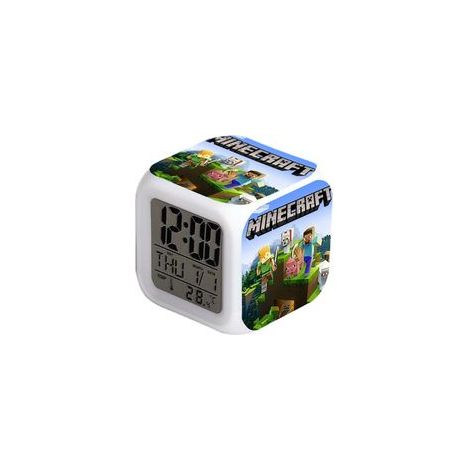 Réveil Minecraft Coolie Scarie Cartoon LED Numérique Couleur Lumineuse Cadeau d'Anniversaire ou de Noël (1/5)