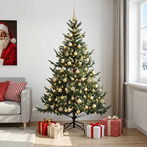 vidaXL Árbol de Navidad artificial con bolas 210 cm 300 LED (1/5)