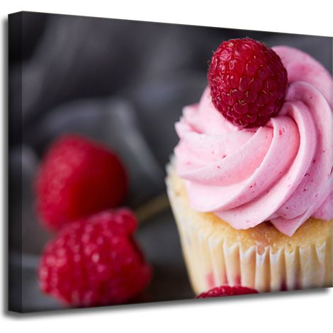 Leinwanddruck „Küche Himbeer-Cupcake“ 50x40