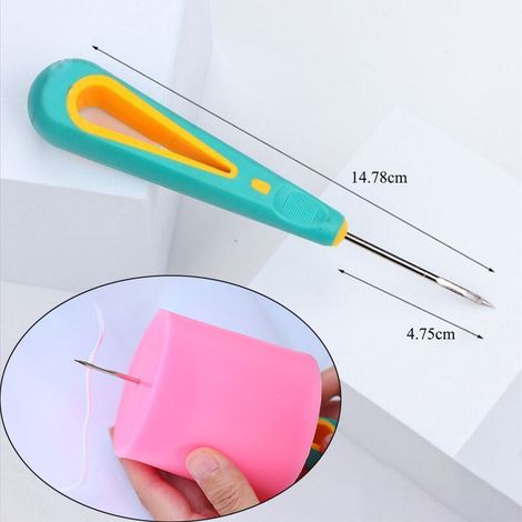 Ruban silicone perforé, crochet, poinçon à chaussures, manche en caoutchouc, outil de réparation de chaussures à main perforé, poinçon à coudre les semelles, outils de crochet pour la fabrication de c (1/5)