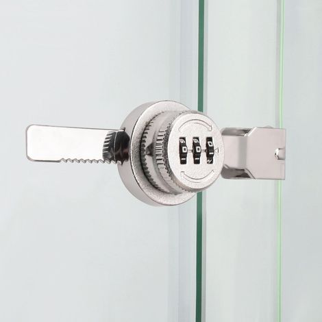 Serratura per porta scorrevole in vetro, 1 pezzo in lega di zinco, serratura di sicurezza con alloggiamento, design con codice, non richiede foratura, serratura a cricchetto per porte scorrevoli