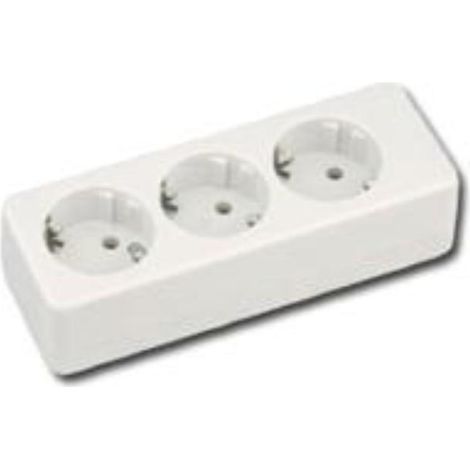 baja electricidad base multiple con tt 3 tomas s-cable 41003
