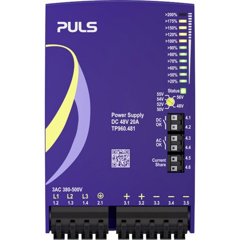 PULS TP960.481 Hutschienen-Netzteil (DIN-Rail) 48 V/DC 20 A 960 W Anzahl Ausgänge:1 x Inhalt 1 St. (1/3)