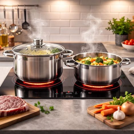Faitout Marmite Couvercle Ø24cm Acier Inox Tous Feux (1/4)