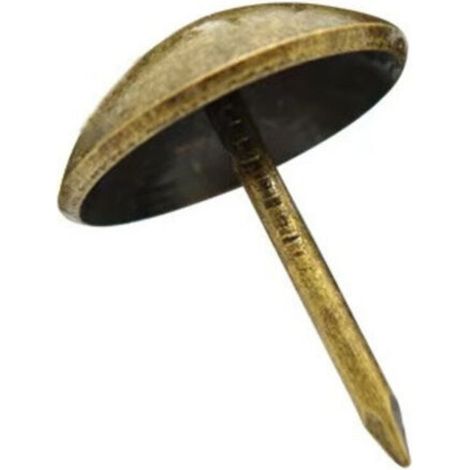 200 Pièces Clous de Tapissier, Clous Ameublement Décoratifs, Punaises de Tapisserie, Clous de Meubles en Laiton Antique pour Fauteuil Canapé Meuble Objets en Bois - 11x17 mm (1/5)