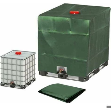 Housse protection cuve IBC 1000L 120x100x116cm vert, anti-poussière (1/5)