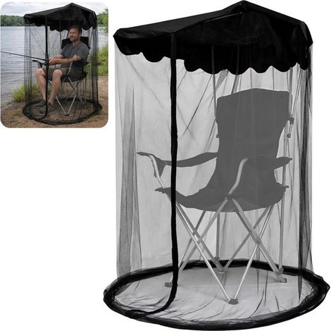 Moustiquaire pour chaise de camping - 160 x 82 x 89 cm - Rideau anti-mouches pour parasol - Moustiquaire pour chaise de jardin (1/5)