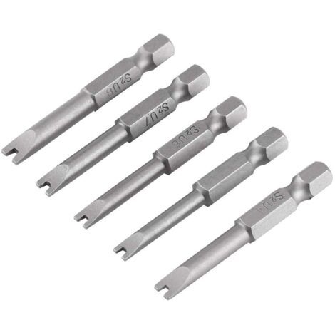 Embout De Tournevis U Fourche, Embout Visseuse Speciaux Magnetique à Tige Hexagonale 1/4 ", Paquet De 5 Embouts de Tournevis en Acier Allié S2 (1/5)