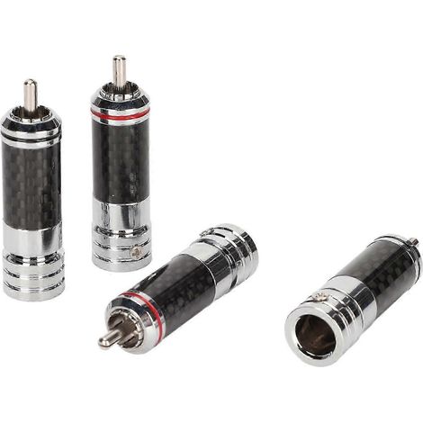 4 connecteurs RCA chromés pour câble vidéo, pour haut-parleurs de 9 mm de diamètre ( ) (1/2)